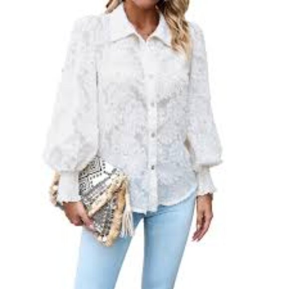 Zara White Long Sleeve Boxy Button Down Shirt - Picture 5 of 5